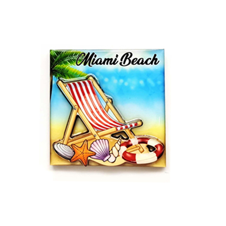 Beach Chair Turtle Dolphin Wood Fridge Magnet Custom Wooden Refrigerator Magnet Souvenirs