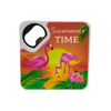 Custom Logo Printed ABS Flamingo Bottle Opener Coaster with Bottle Opener