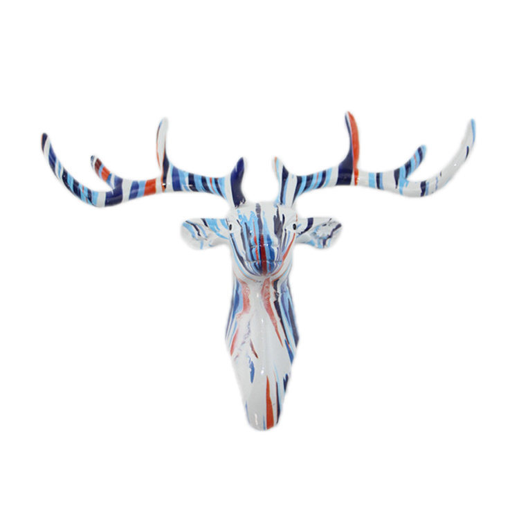 Nordic 3D Art Animal Wall Decorative Resin Deer Head for Home Decor