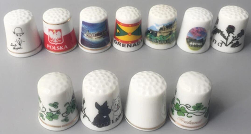 Porcelain Thimble Souvenir Thimble Ceramic Finger Thimble for Promotion Gifts