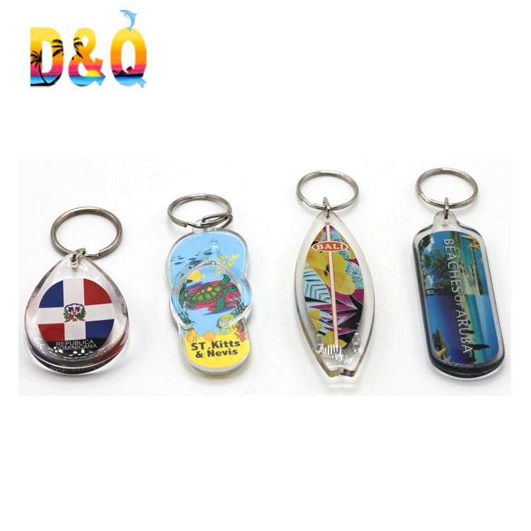 Custom Shape Plastic Acrylic Keychain for Souvenir Gift