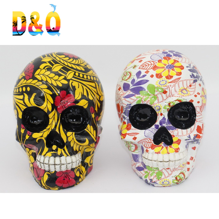 Colorful High Quality Skull Head Modern Home Decor Resin Skull Decor