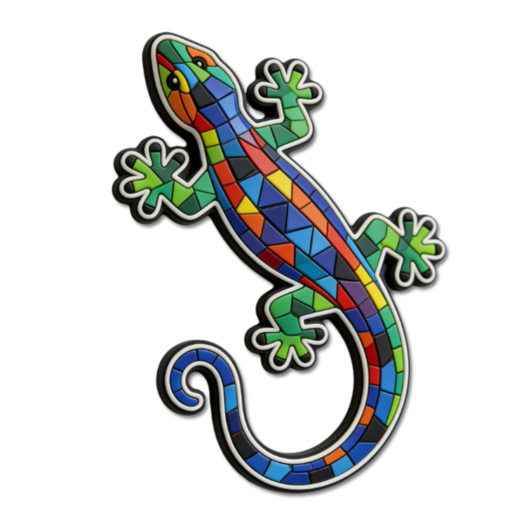 Custom Design Rubber Soft PVC Lizard Barcelona Spain Souvenir Fridge Magnet