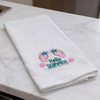 Custom Embroidery logo Tea Towel Ocean Theme Turtle Beach Souvenir Kitchen Cotton Tea Towels