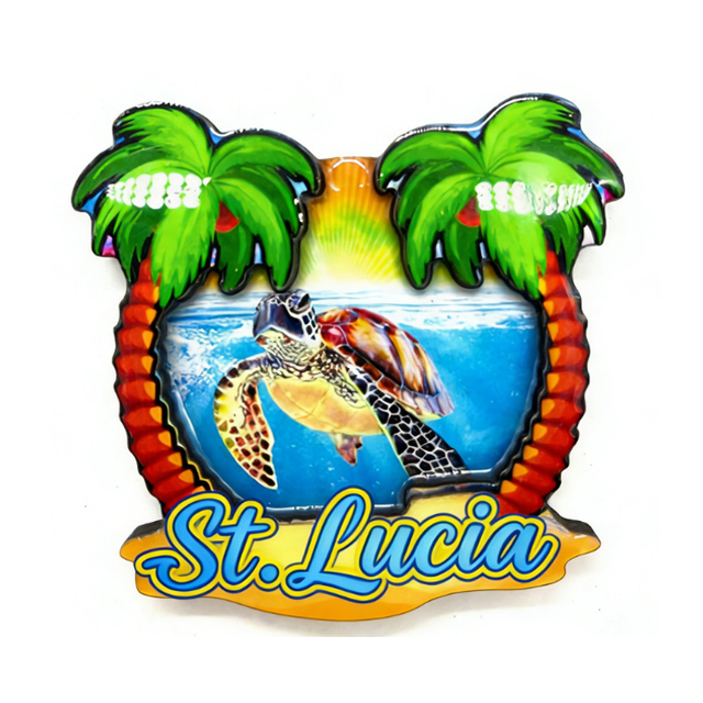 Custom Logo Wooden Beach Caribbean Travel St.Lucia Souvenir Fridge Magnet