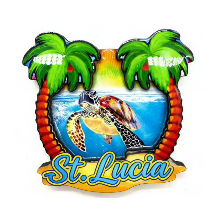 Custom Logo Wooden Beach Caribbean Travel St.Lucia Souvenir Fridge Magnet