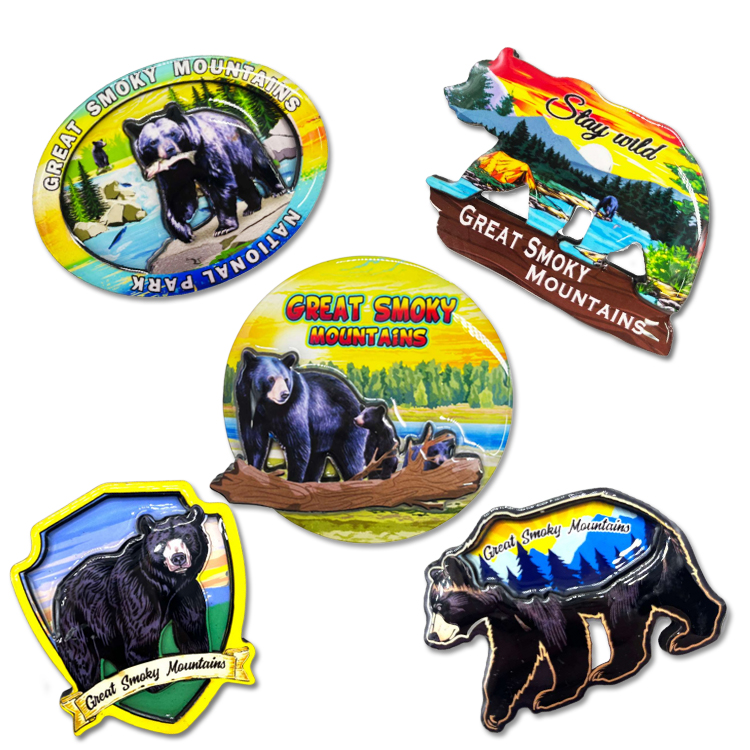 Customized MDF Wood Black Bear Fridge Magnet Rocky Mountain National Park Souvenir Fridge Magnet