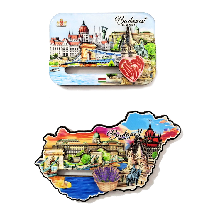 Factory Customised Design Refrigerator Sticker MDF Wood Budapest Hungary Souvenir Fridge Magnet