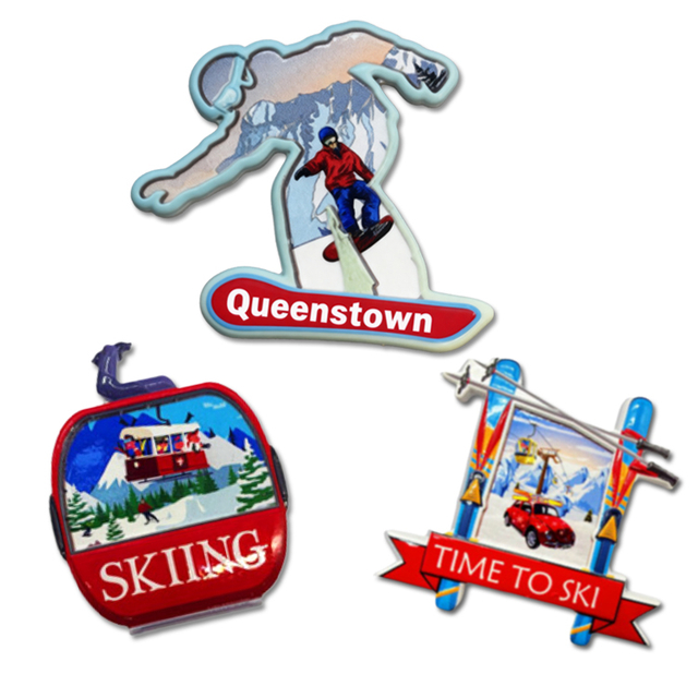 Custom Logo Printing Winter Skiing Resin Obertauern Austria Souvenirs Fridge Magnet