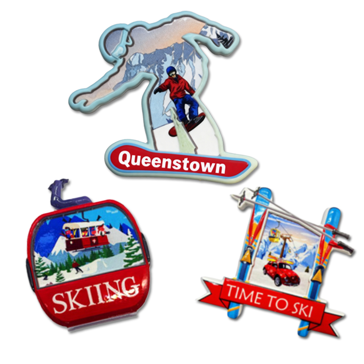 Custom Logo Printing Winter Skiing Resin Obertauern Austria Souvenirs Fridge Magnet