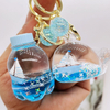 Wholesale Acrylic Plastic Cartoon Beach Nautical Drift Bottle Keychain Tourist Souvenir Sailboat Liquid Oil Ocean Keychain