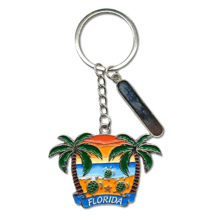 Custom Logo Metal Foil Ocean Beach Los Cabos Cozumel Cabo San Lucas Mexico Souvenir Keychain