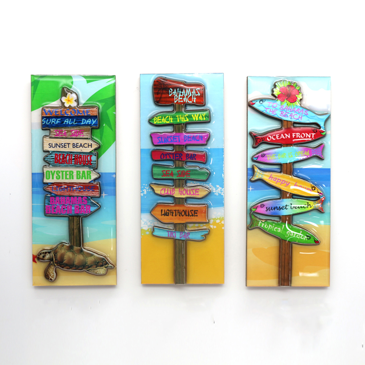 Custom Wood Landmark Shape Fridge Magnet Ocean Maldives Souvenir Fridge Magnet