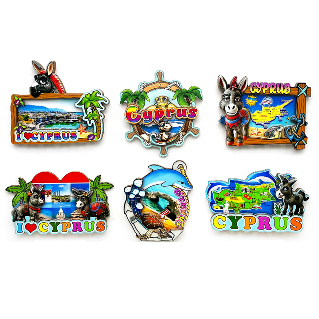 Factory Custom Logo Cyprus Souvenir Beach Wooden Refrigerator Magnet Cyprus Fridge Magnet