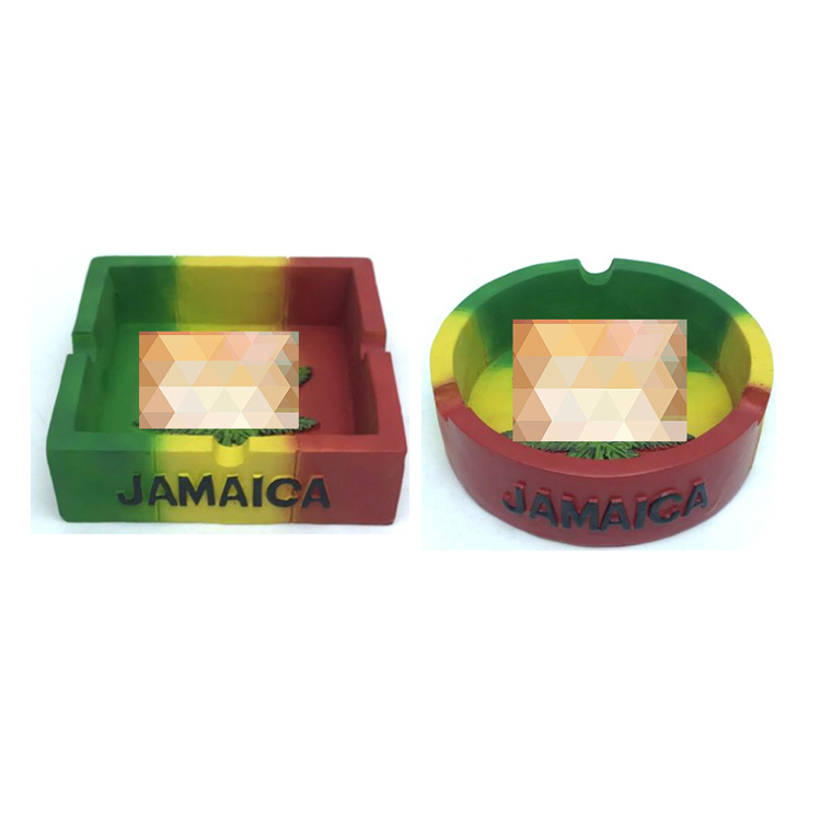 Wholesale Creative Rasta Jamaica Souvenir Ashtray Custom Resin Ashtray