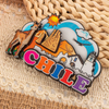 Custom Logo Epoxy MDF Wood Valparaíso Lima Cusco Souvenir Magnet Chile Souvenir Fridge Magnet