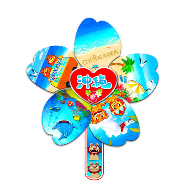 Japan MDF Wood Magnet Windmill Okinawa Souvenir Fridge Magnet