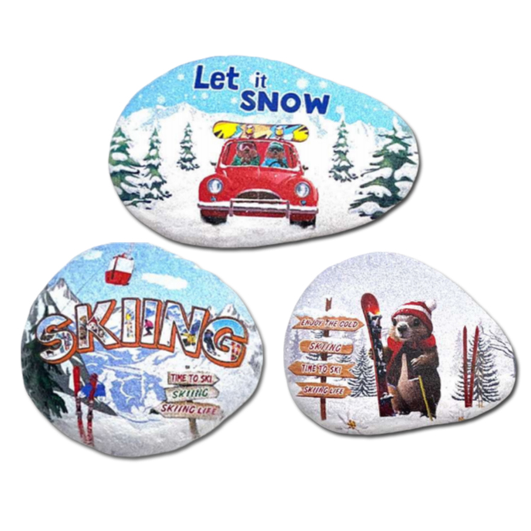 Custom Logo Melamine Resin Green Grass Snow Mountains Sheep Design Switzerland Souvenir Fridge Magnet Grindelwald Magnet