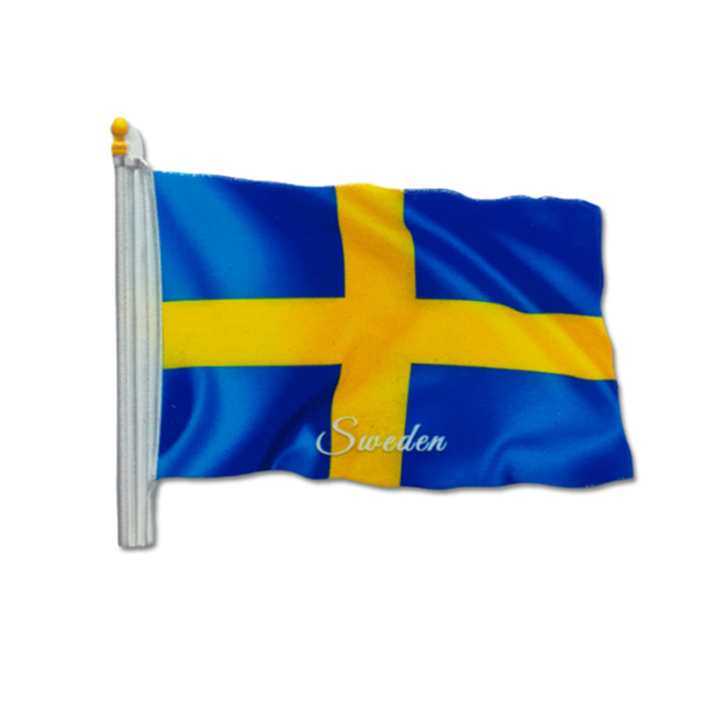 Wholesale Resin Swedish Flag Sweden Magnet Custom Sweden Souvenir Gifts Fridge Magnet