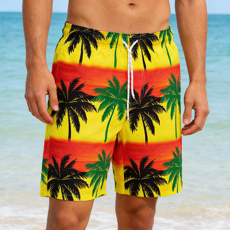 Wholesale Tourist Souvenir Tropical Hawaii Beach Shorts Custom Summer Men's Beach Shorts