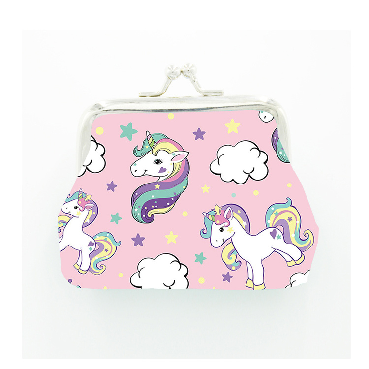 Custom PU Leather Souvenir Purse Unicorn Cartoon Style Coin Purse