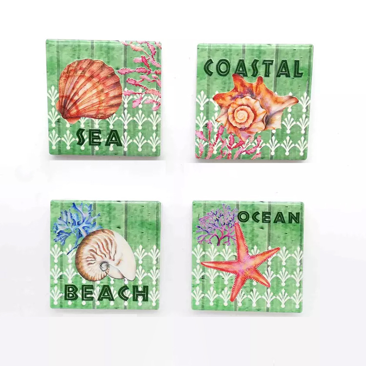 Custom UV Print Ocean Sea Animal Beach Tourist Souvenir Ceramic Fridge Magnet