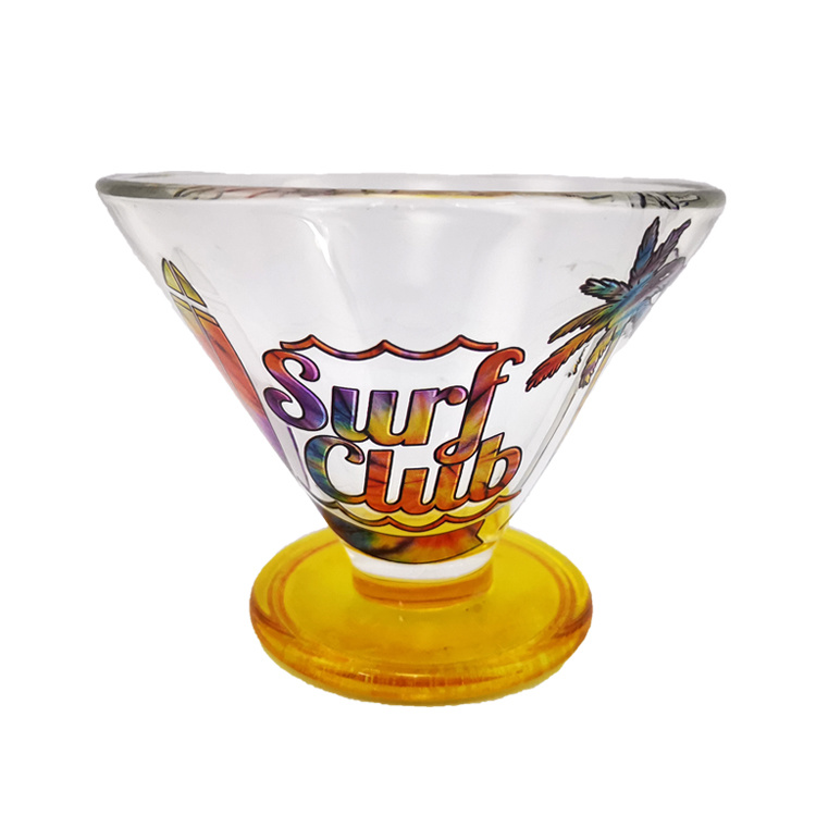 Custom Logo Party Decor Tourist Beach Souvenir Glass Ice Cream Cup