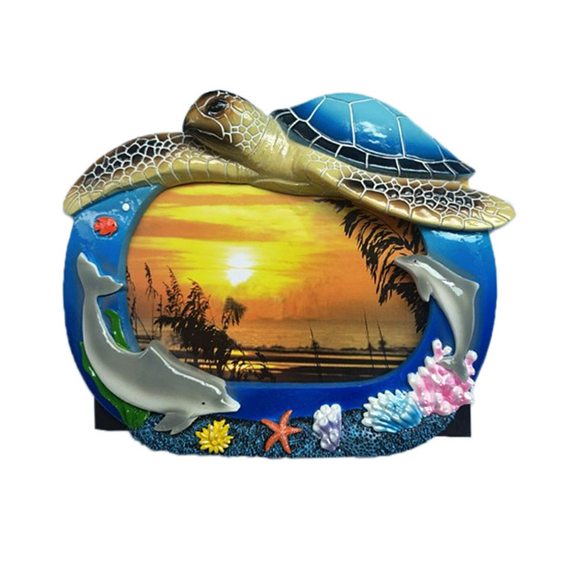 Beach Island Souvenir Resin Turtle Picture Photo Frame