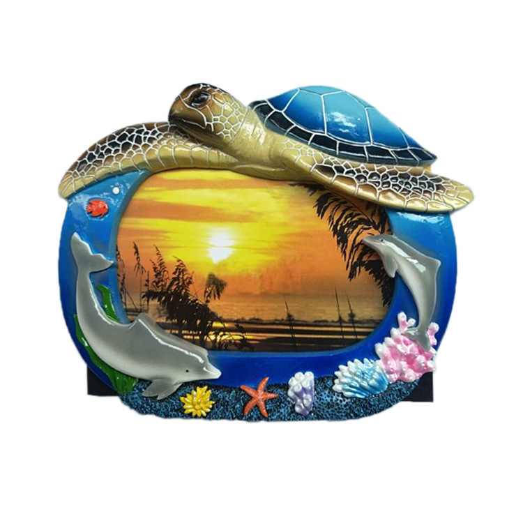 Beach Island Souvenir Resin Turtle Picture Photo Frame