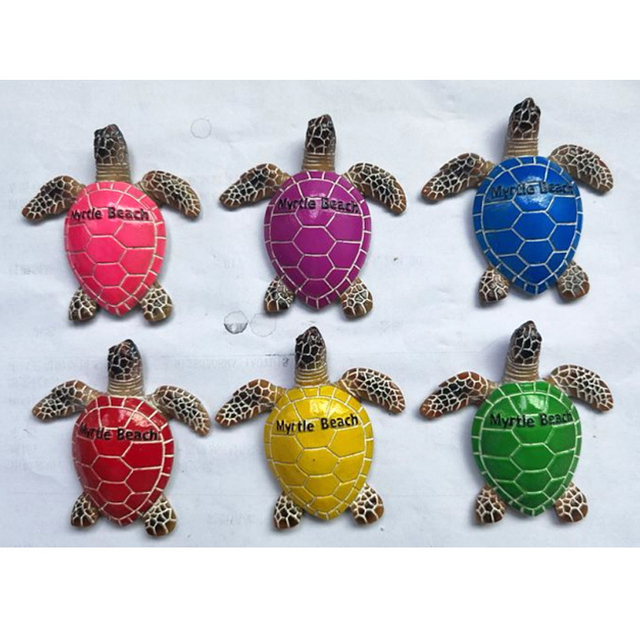 Wholesale Customized Turtle Craft Beach Tourist Souvenir Resin Tortoise Fridge Magnet