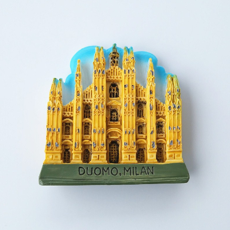 Custom Resin Building Tourist Gift Italy Duomo Milan Souvenir Fridge Magnet