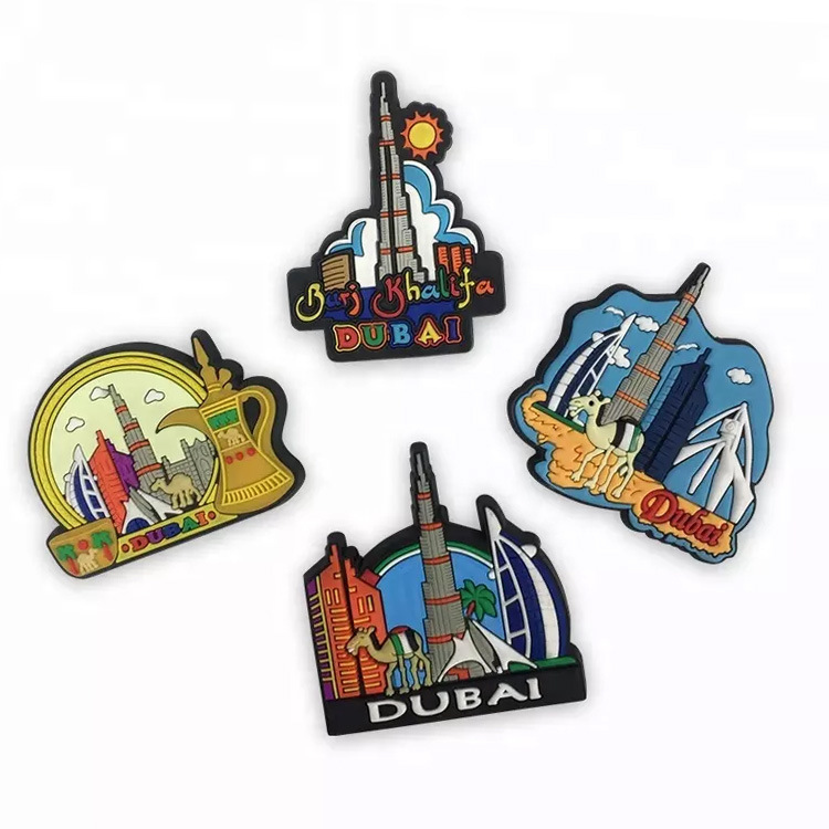 Customized Dubai Souvenir Soft PVC Magnet Souvenir Rubber Fridge Magnet