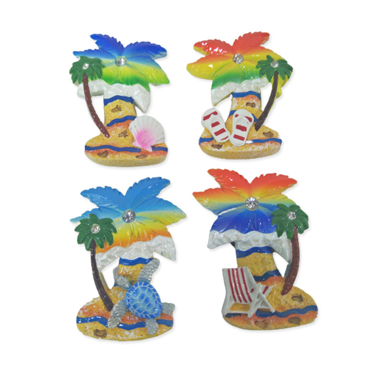 Resin Hand Painted Beach Souvenir Palm Tree Fridge Magnet