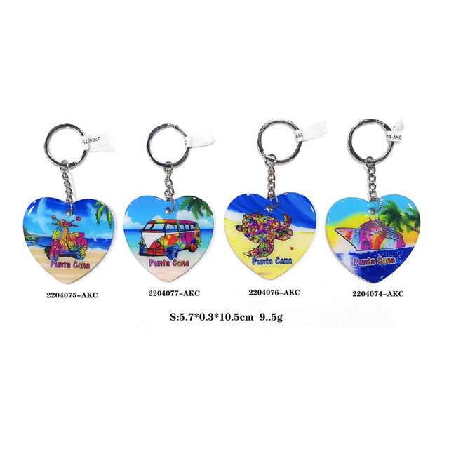 Wholesale Beach Holiday Paradise Custom Acrylic Travel Souvenir Maldives Keychain