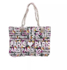 Custom Logo Travel Souvenir Canvas Women Paris Beach Bag