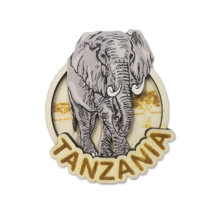 Africa South Africa Kenya Tanzania Souvenir Five Animal Wood Magnet