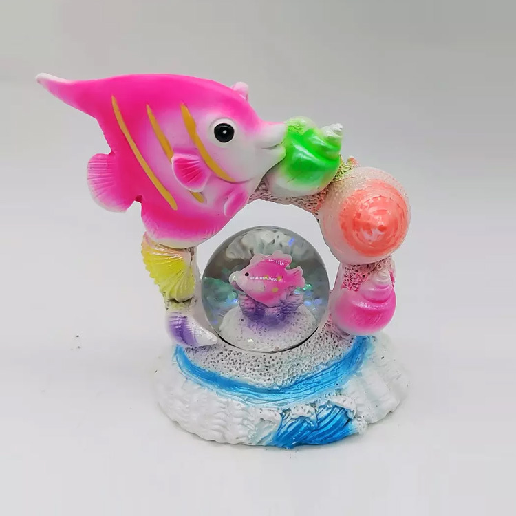 Resin Ocean Marine Beach Souvenir Tropical Fish Snow Globe