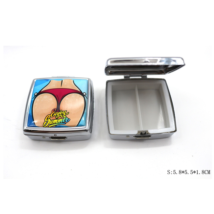 Custom Logo Souvenir Medicine Box Travel Souvenir Pill Box with Mirror