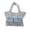 Custom Logo Letter Canvas Miami Souvenir Beach Tote Bag