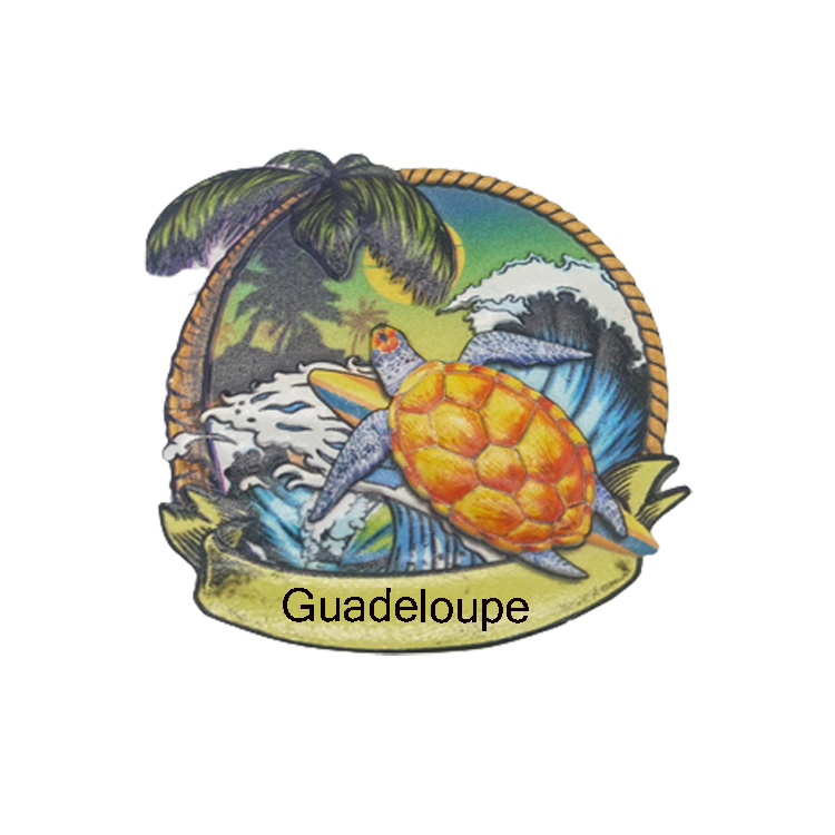 Custom Logo Resin Printing Fridge Magnet Caribbean Beach Souvenir Guadeloupe Island Magnet