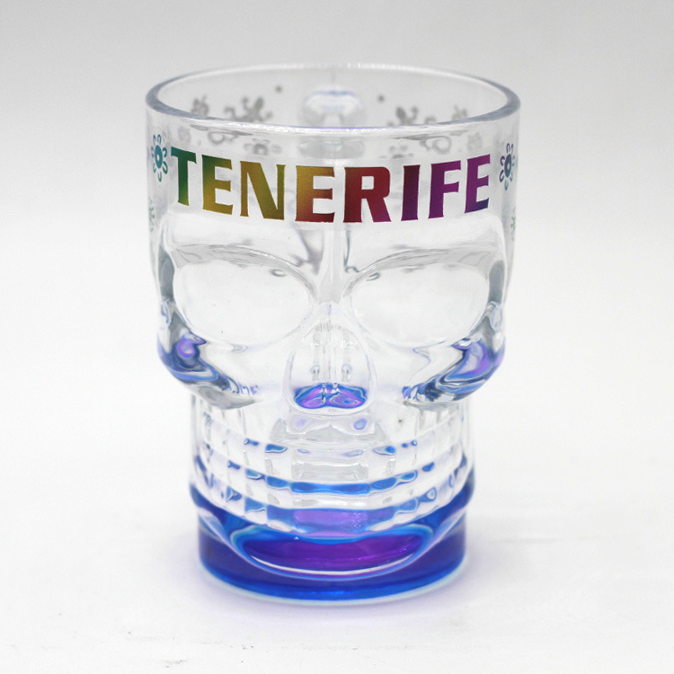 Custom Logo Tourist Souvenir Beer Mug Skull Glass Cup