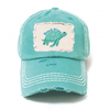 Custom Logo Beach Florida Floral Washed Adjustable Souvenir Hat Cap