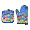 Custom Souvenir Oven Mitt and Pot Holder Cotton Kitchen Set