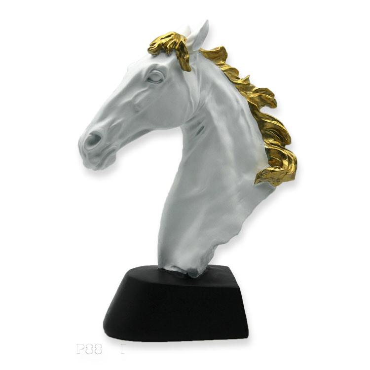 Factory Wholesale Home Table Decoration Resin Figurine White Horse Statue