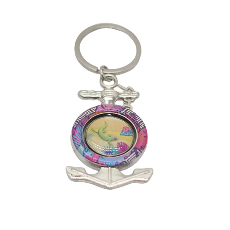 Custom Zinc Alloy Metal Flip Flop Keyring Epoxy Beach Souvenir Slipper Keychain