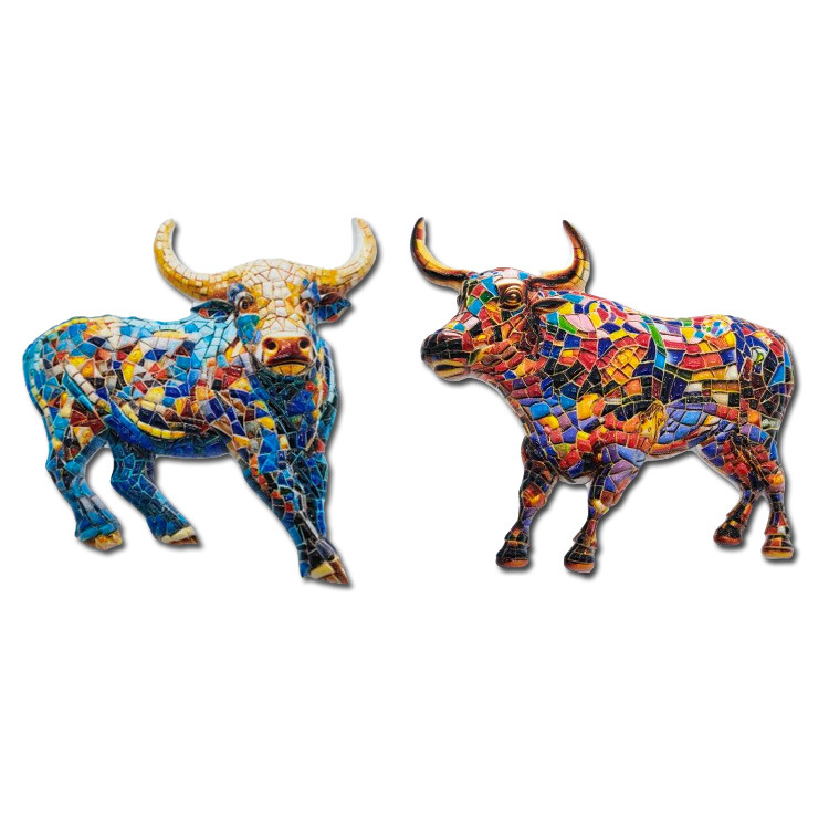 Custom 3D Printing Polystone Craft Bull Spain Souvenir Fridge Magnet Polystone Magnets