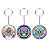 Customized Logo Rotating Metal Epoxy Mexico Skull Keychains Mexican Keychain