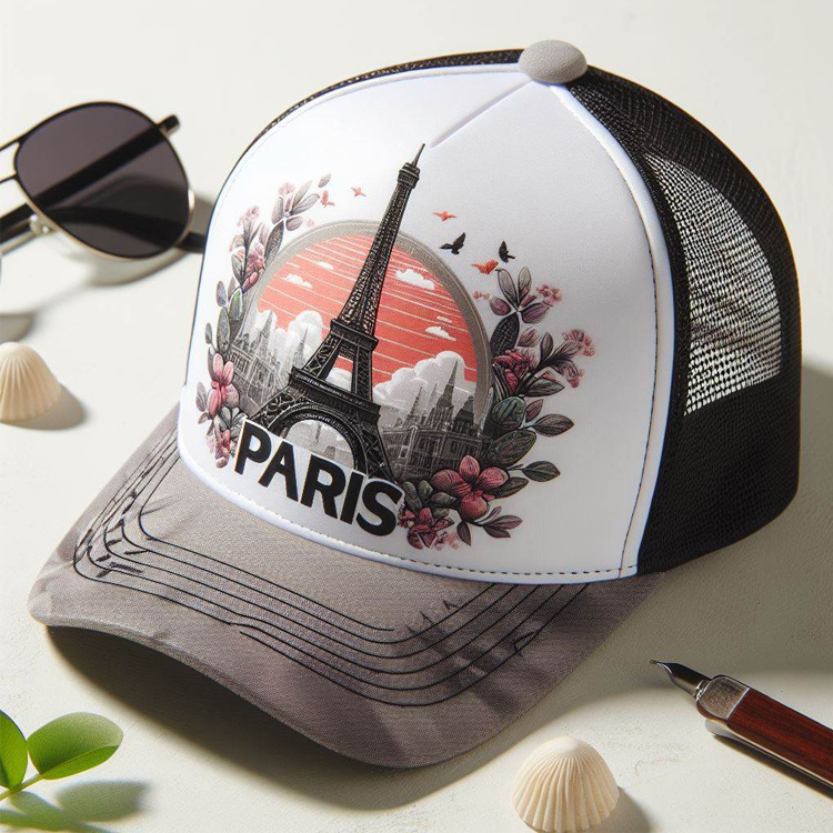 Custom Embroidery Logo Printing Paris Baseball Cap Hat Paris Souvenirs Cap