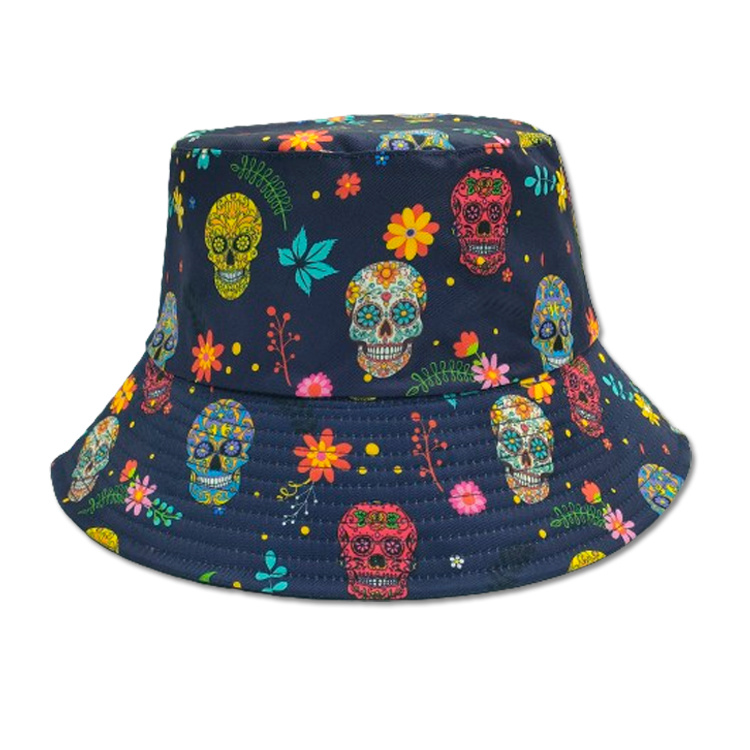 Customized Logo Printing Large Skull Mexican Caps Mexican Bucket Hat