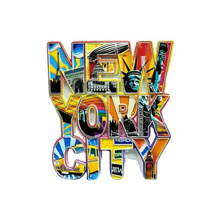 Factory Supplies Fridge Magnet Customized Resin Printing New York City Souvenir Magnet